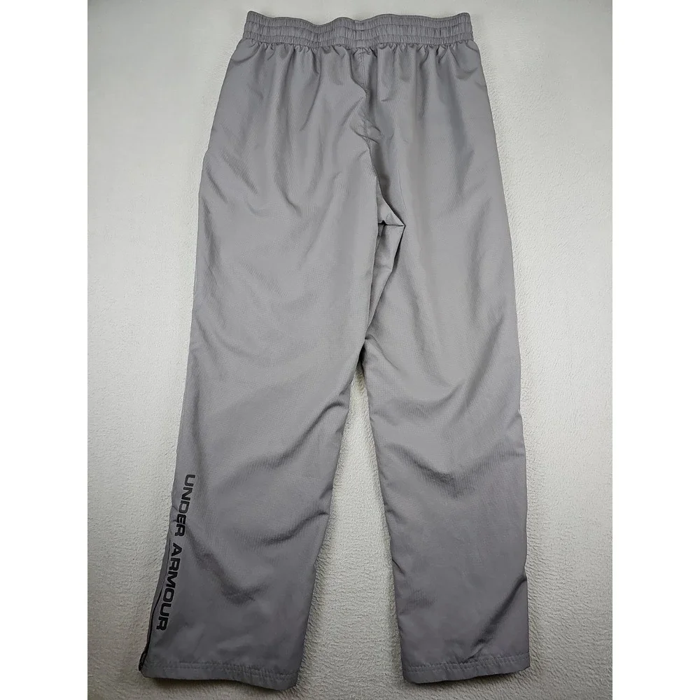 Under Armour Windbreaker Track Pants Men XL Gray Loose 32" Woven Vital Warmup - Picture 7 of 9